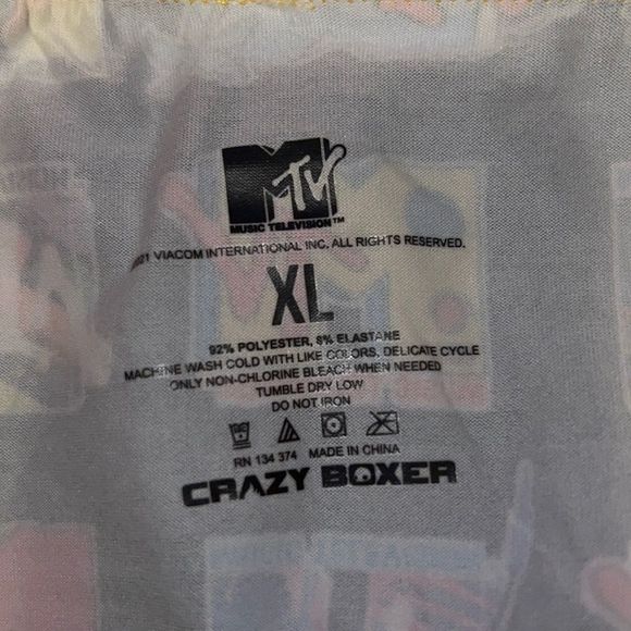 Crazy Boxer MTV Logo All Over Print Mens XL Stretch Sleep‎ Boxers New Soft Touch - Picture 7 of 7